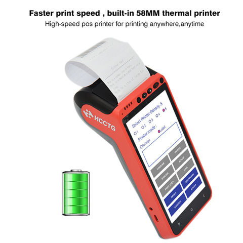 android handheld pos with inbuilt printer