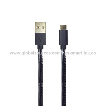 China3FT Leather braided Type C USB cable with CE&RoHs certified on ...