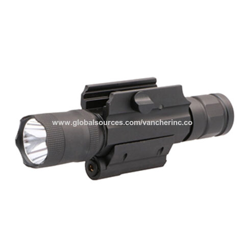 Tactical Police Pistol Flashlight Light Gun Light&Red Laser Sight Picatinny Rail