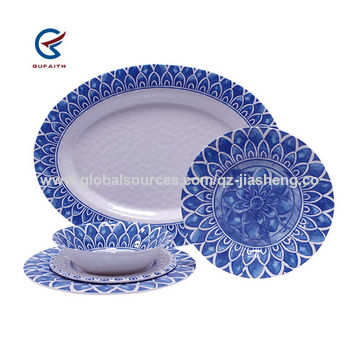 China Blue And White Porcelain Liked Melamine Dinner Set Dinner Plate Dessert Plate Soup Bowl On Global Sources Tableware Sets Unbreakable Dinnerware Plastic Plate