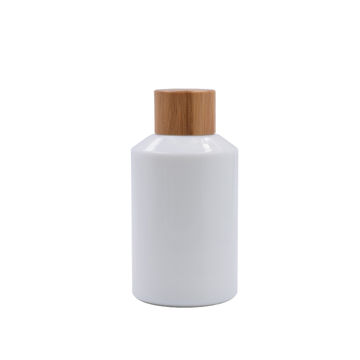 Download China Glass Bottle 30ml 50ml 100ml 150ml White Color Slant Shoulder Bamboo Screw Cap On Global Sources Glass Lotion Bottle