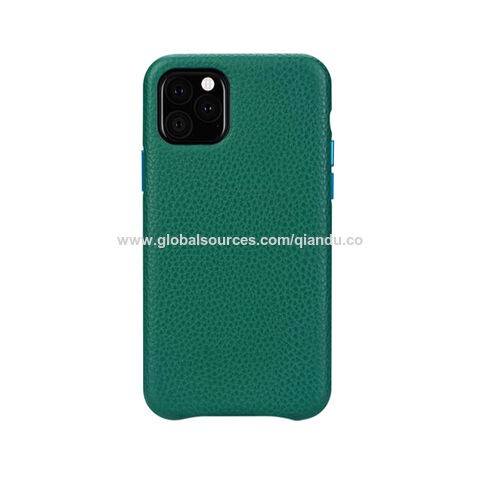 China Shockproof Green Real Pebble Grain Leather Phone Case For Iphone 11 Iphone 11 Pro Iphone 11 Pro Max On Global Sources