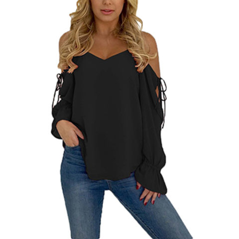 cold shoulder flare sleeve top