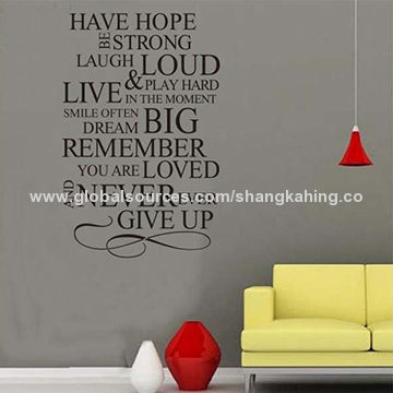 China Removable Vinyl Wall Quote Home Rules Wall Sticker