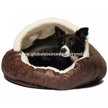China Large Pet Cat Dog Bed Pu Leather, Leather Dog Bed Large