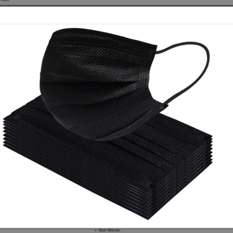 China Black Disposable Face Mask, 3 Ply Black Face Masks with Soft ...