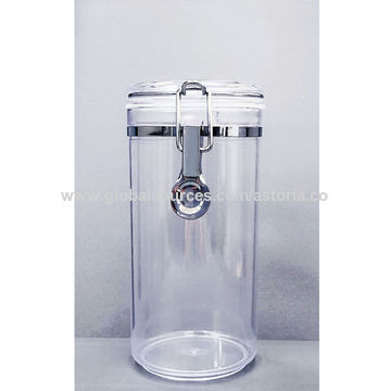 Round Shape Acrylic Ps As Plastic Seal Airtight Canister Food Jar Storage Container Global Sources