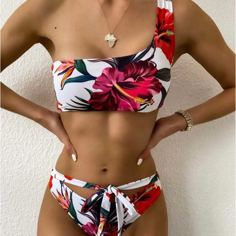 one shoulder bikini swimsuit