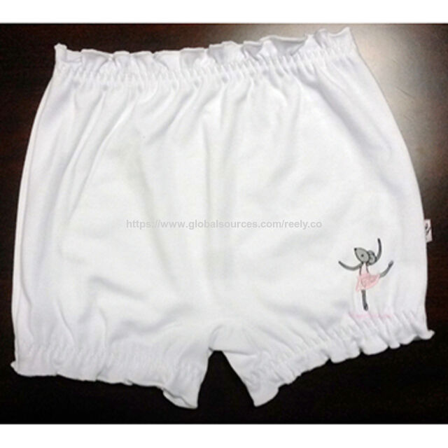 China Bombachos blancos peinados el 100% del niño del algodón para el bebé  con la ropa interior de los bebés de la impresión de la historieta  encendido Global Sources,pantalones cortos del bombacho
