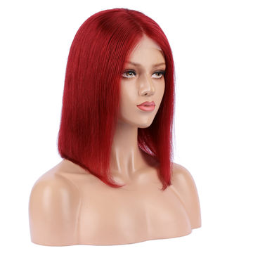 red ombre human hair wig