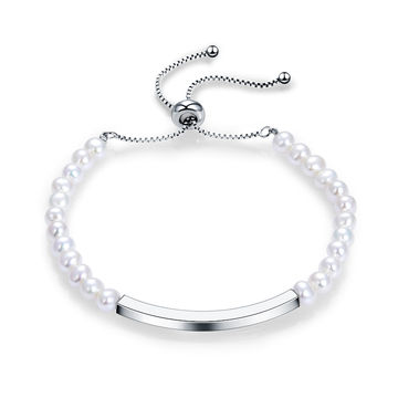 freshwater pearl silver bracelet