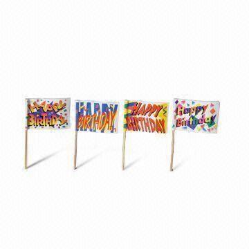 Birthday Toothpicks With 3 5 X 2 5cm Flag Size And Mixed Color Global Sources