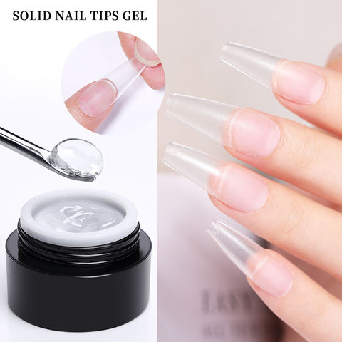 China Solid Nail Tips Gel Polish Transparent Soak Off UV LED Extension ...