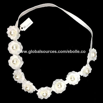 China Pearl Artificial Flower Hair Band Wedding Flower Headband