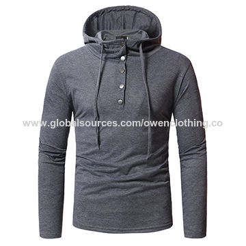 button hoodie mens