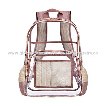 rose gold clear backpack