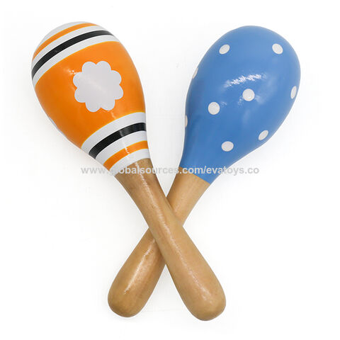 wooden baby maracas