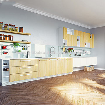 Apartment Project Melamine Kitchen Cabinet Supplier Wholesale Mdf