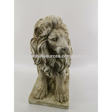 China Garden Magnesia Large Sitting, Outdoor Lion Statues