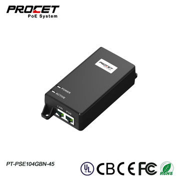 China Passive 45W PoE injector, Procet Gigabit 45W 55Vdc 0.82A output ...