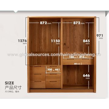 Hot Sale Modern Oak Solid Wood Wardrobe With Hainer Peak Furniture