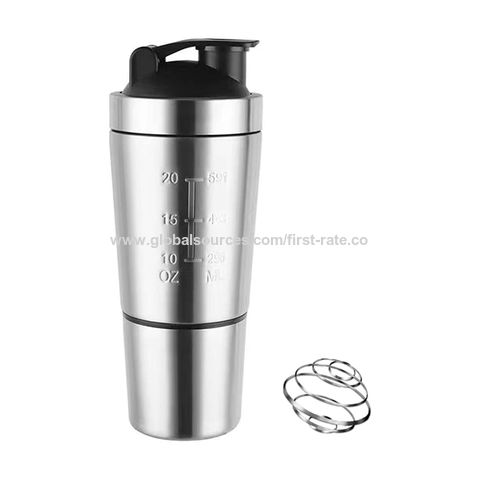 China Wholesale 304 Stainless Steel Protein Shaker Bottle With 2 Compartments Shaker Ball Bpa Free On Global Sources Wholesale Stainless Steel Shaker Shaker Bottle Protein Shaker Bottle