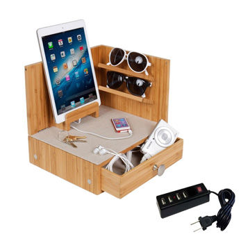 Bamboo Corner Multi Device Charging Station And Sungl China Bamboo Corner Multi Device Charging Station