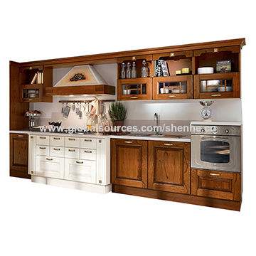European Classical Style Design Solid Wood Kitchen Cabinets Mdf