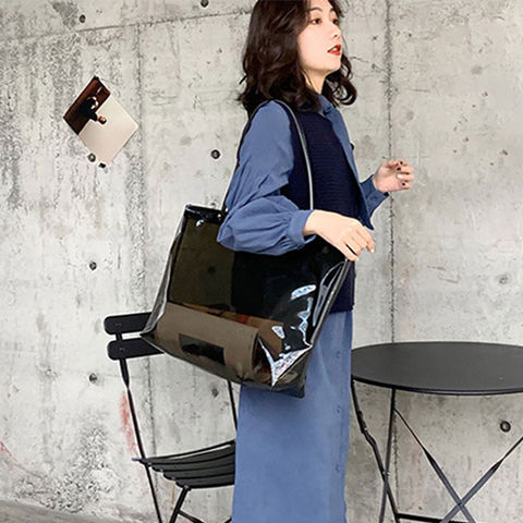 clear pvc shoulder bag