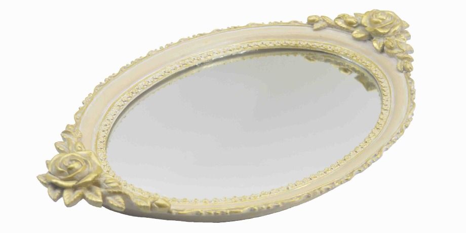 China Decorative Rose Gold Mirrored Vanity Tray Vertically