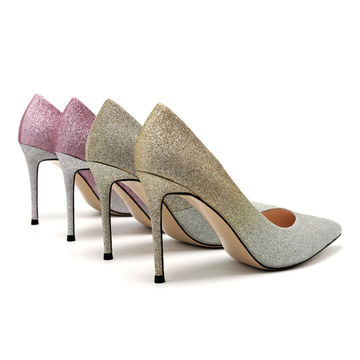 ladies glitter pumps
