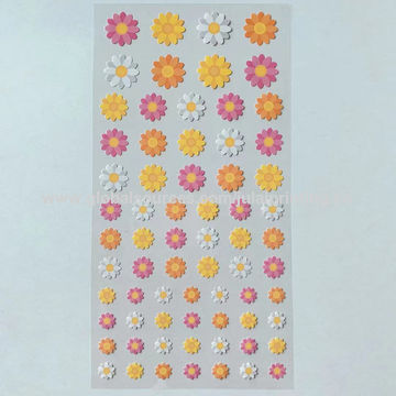 China Cute Flower Custom Printing Waterproof Sticker Sheet on Global ...