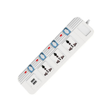 China 3 way+ USB*2(2.4A) Universal extension socket with individual ...