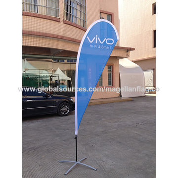 Digital Print Feather Flag Banners 110g Knitted Polyester Custom