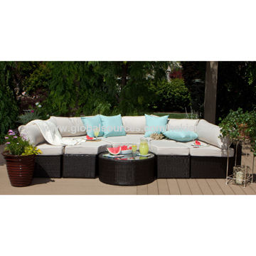 Aluminum Outdoor Patio Wicker Sofa Set, All Weather Wicker Patio Furniture Clearance
