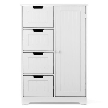 Wooden Floor Cabinet With 4 Drawers 2 Shelves Bathroom Free Wooden Floor Cabinet With 4 Drawers 2