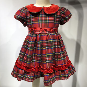 red plaid shift dress