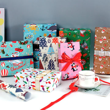 China Hot Sale Custom Christmas Gifts Packaging Cmyk Printing 80gsm Art Paper Gift Wrapping Paper On Global Sources