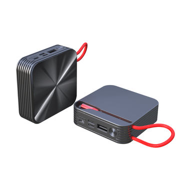 China Kfl 2019 Built In Cable Power Bank Cd Texture Mini Power