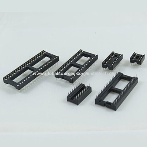 China Double Row 24-pin 2*12-pin 2.54mm Ic Socket, Straight Round Pin 