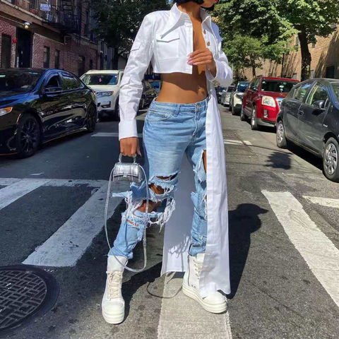 China la nueva primavera del diseño 2022 salió flámula de señoras  asimétricas blusa las camisas blancas para la chaqueta de las blusas de las  mujeres encendido Global Sources,chaqueta larga de la manga,camisas