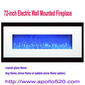 72 Wall Mounted Electric Fireplace White Global Sources