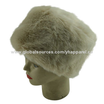 cream faux fur hat