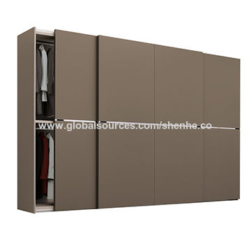 Chinese Factory Made Wooden Sliding Door Wardrobe Closet