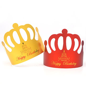 China Hot selling custom bronzing paper crown hat for kids birthday ...