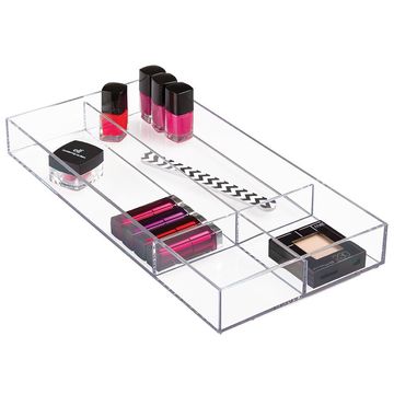 Clear Acrylic Cosmetic Drawer Organizer For Vanity Cabinet To Hold