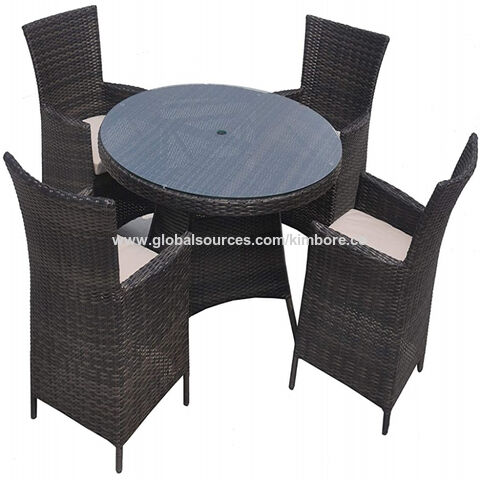 China Kimbore Outdoor Patio Dining Sets Wicker Round Dinner Table And Chairs For Garden Rattan Furniture On Global Sources Dining Sets Patio Furniture Conference Furniture Sets