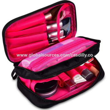 China Travel Makeup Bag Portable 2 Layer Mini Cosmetic Beauty Case Small Brush Bags Organizer On Global Sources Pouch - How To Make A Makeup Organizer Bag