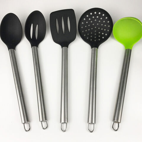 Chinafood Grade Stainless Steel Silicone Kitchen Utensil Set With Turner Stainer Ladle On Global Sources
