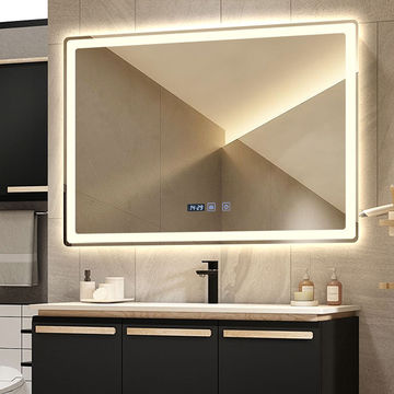 Chinapopular Style Custom Decor Round Wall Large Bath Mirror Economical Smart Vanity Makeup Led Mirror On Global Sources